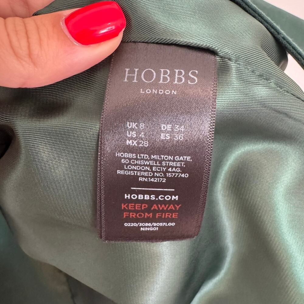 Hobbs London Chrissie Hooded Mac Jacket Forest Green Trench Coat Size 4 Raincoat - Picture 4 of 7